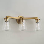 Capital Lighting Aaron 24.25'' W X 9.5'' H 3-light Vanity In Aged Brass With Clear Glass