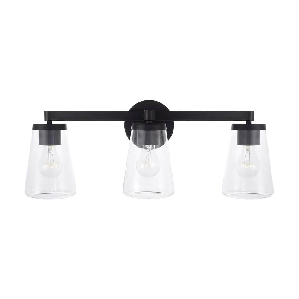 Capital Lighting 161931MB-664 Matte Black 24.25'' W X 9.5'' H 3-light Vanity In Matte Black With Clear Glass Image 2