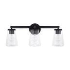 Capital Lighting 161931MB-664 Matte Black 24.25'' W X 9.5'' H 3-light Vanity In Matte Black With Clear Glass Image 2