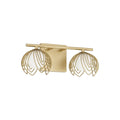 Capital Lighting 162121GF Buffed Gold 14'' W X 6.25'' H 2-light Vanity In Buffed Gold With Bent Wire Petals And Soft White Glass Globes Image 1