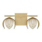 Capital Lighting 162121GF Buffed Gold 14'' W X 6.25'' H 2-light Vanity In Buffed Gold With Bent Wire Petals And Soft White Glass Globes Image 2