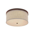 Capital Lighting Midtown 16'' W X 7'' H 3-light Flush Mount In Burnished Bronze - Tan Fabric Drum Shade With Diffuser