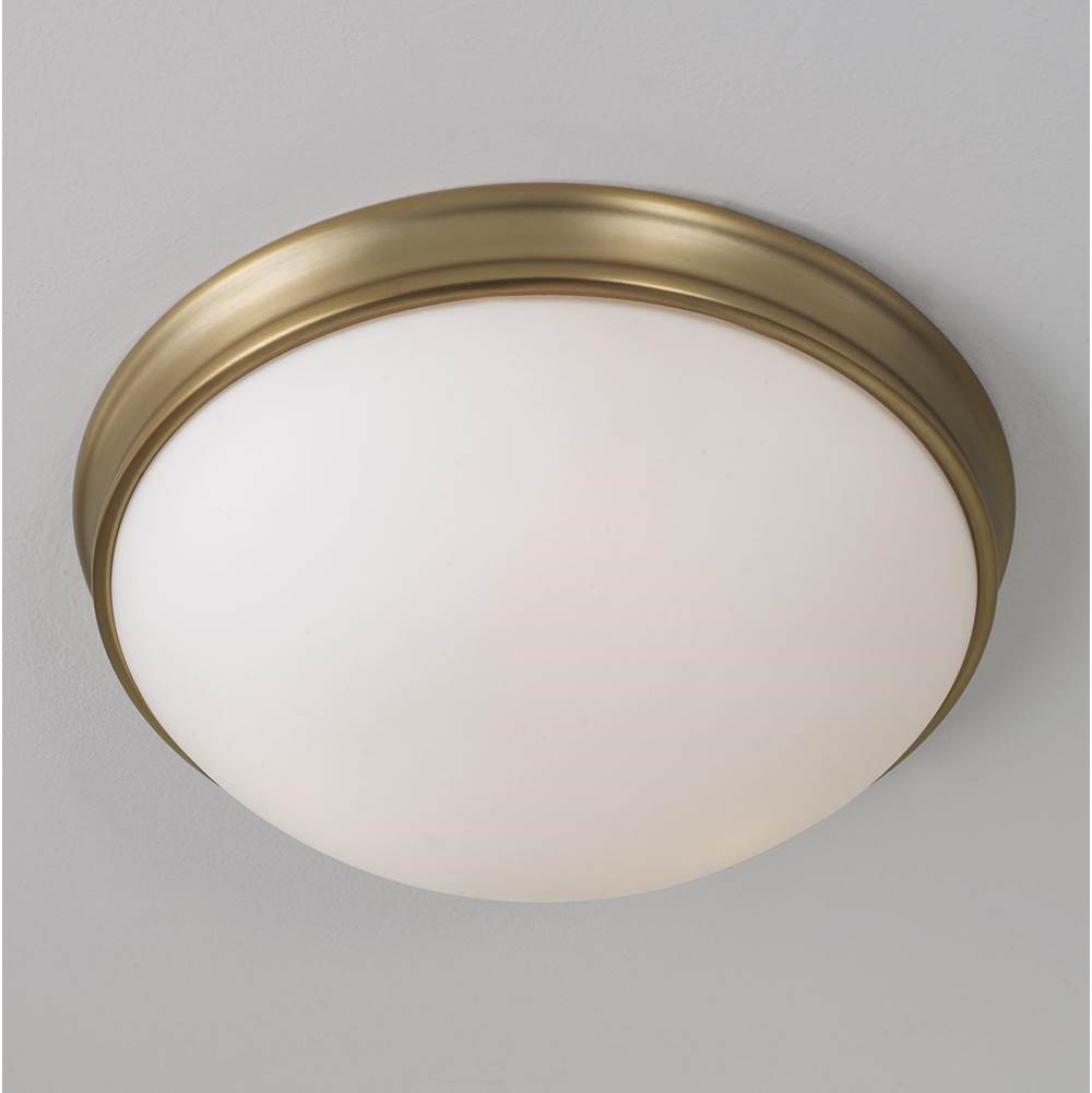 Capital Lighting 2032AD Aged Brass 12.5'' W X 4.25'' H 2-light Flush Mount In Aged Brass With Soft White Glass Diffuser Image 2