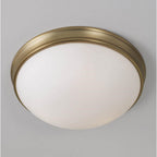 Capital Lighting 2032AD Aged Brass 12.5'' W X 4.25'' H 2-light Flush Mount In Aged Brass With Soft White Glass Diffuser Image 2