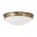 Capital Lighting 2034AD Aged Brass 14'' W X 5'' H 3-light Flush Mount In Aged Brass With Soft White Glass Diffuser Image 1