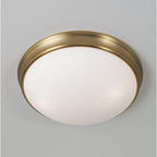 Capital Lighting 2034AD Aged Brass 14'' W X 5'' H 3-light Flush Mount In Aged Brass With Soft White Glass Diffuser Image 2