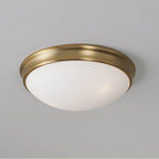 Capital Lighting Hansen 14'' W X 5'' H 3-light Flush Mount In Aged Brass With Soft White Glass Diffuser
