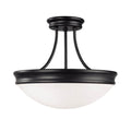 Capital Lighting 2037MB Matte Black 14'' W X 12'' H 3-light Semi-flush Mount In Matte Black With White Glass Shade Image 1