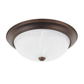 Capital Lighting Bates 15'' W X 5'' H 3-light Flush Mount In Bronze With White Faux Alabaster Glass Shade