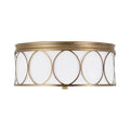 Capital Lighting 225131AD-683 Aged Brass 15''w X 7''h 3-light Flush Mount In Aged Brass With White Fabric Bolt-on Shade Image 1