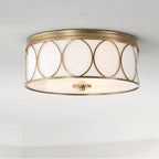 Capital Lighting 225131AD-683 Aged Brass 15''w X 7''h 3-light Flush Mount In Aged Brass With White Fabric Bolt-on Shade Image 2