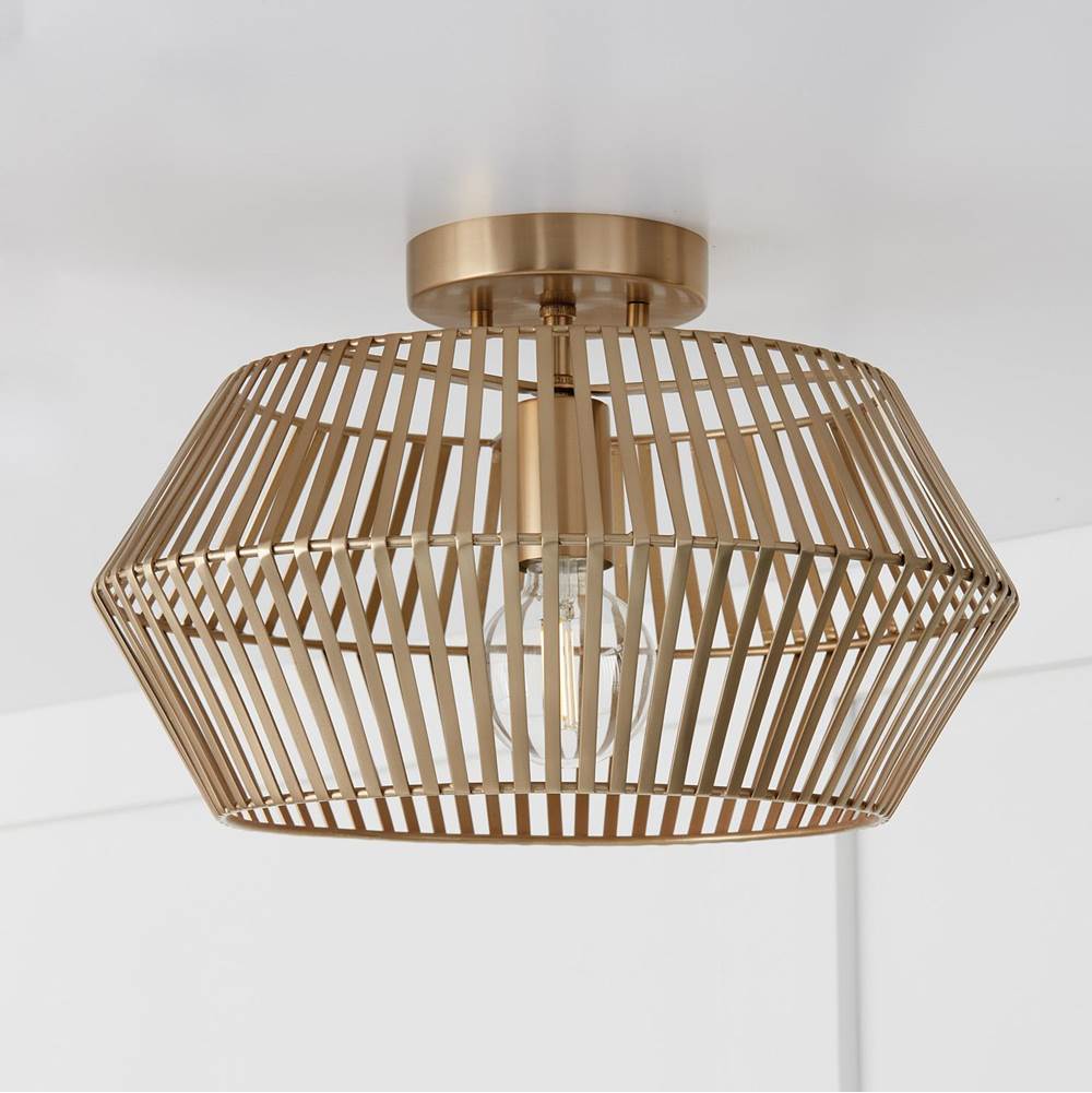 Capital Lighting Kaiya 15.50''w X 9.75''h 1-light Angular Metal Semi-flush In Matte Brass