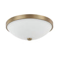 Capital Lighting Perkins 12.5'' W X 4.5'' H 2-light Flush Mount In Aged Brass With Soft White Glass Shade