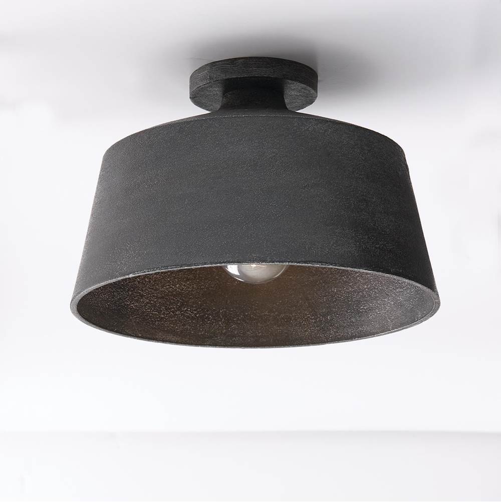 Capital Lighting Quarry 14''w X 9''h Quarry 1-light Tapered Metal Semi Flush In Clay
