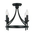 Capital Lighting Peyton 16'' W X 15.5'' H 4-light Dual Mount Semi-flush Or Pendant In Matte Black