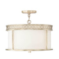 Capital Lighting Isabella 15'' W X 10.5'' H 4-light Dual Mount Semi-flush Or Pendant In Winter Gold With White Fabric Shade