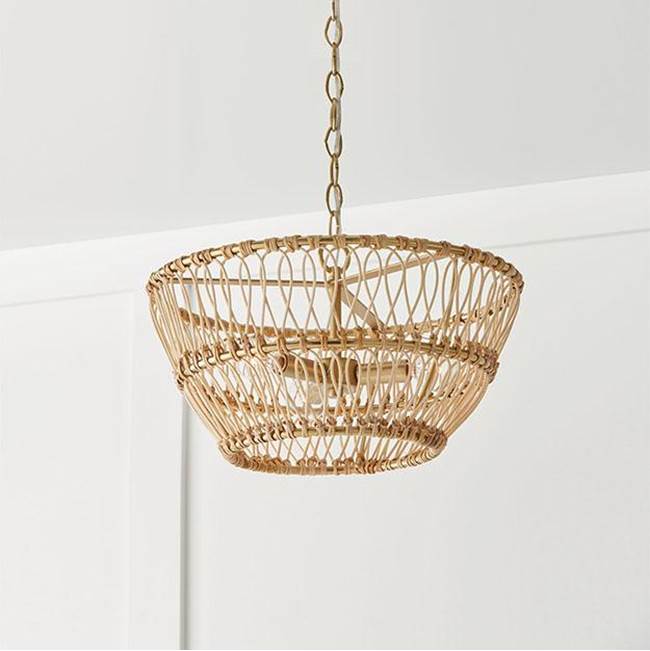 Capital Lighting 244131MA Matte Brass 16''w X 9.75''h 3-light Dual Mount Pendant Or Semi-flush In Matte Brass With Natural Rattan Image 3