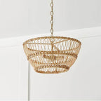 Capital Lighting 244131MA Matte Brass 16''w X 9.75''h 3-light Dual Mount Pendant Or Semi-flush In Matte Brass With Natural Rattan Image 3