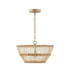 Capital Lighting 244131MA Matte Brass 16''w X 9.75''h 3-light Dual Mount Pendant Or Semi-flush In Matte Brass With Natural Rattan Image 2