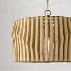 Capital Lighting 244632BWB Blonde Wood,Matte Brass 16'' W X 10.75'' H 1-light Dual Mount Pendant In Matte Brass And Handcrafted Blonde Mango Wood Image 5