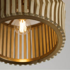 Capital Lighting 244632BWB Blonde Wood,Matte Brass 16'' W X 10.75'' H 1-light Dual Mount Pendant In Matte Brass And Handcrafted Blonde Mango Wood Image 4