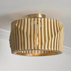 Capital Lighting 244632BWB Blonde Wood,Matte Brass 16'' W X 10.75'' H 1-light Dual Mount Pendant In Matte Brass And Handcrafted Blonde Mango Wood Image 7