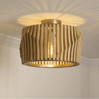 Capital Lighting 244632BWB Blonde Wood,Matte Brass 16'' W X 10.75'' H 1-light Dual Mount Pendant In Matte Brass And Handcrafted Blonde Mango Wood Image 6
