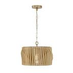 Capital Lighting 244632BWB Blonde Wood,Matte Brass 16'' W X 10.75'' H 1-light Dual Mount Pendant In Matte Brass And Handcrafted Blonde Mango Wood Image 3