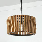 Capital Lighting 244632WK Light Wood,Matte Black 16''w X 10.75''h 3-light Dual Mount Pendant Or Semi-flush In Handcrafted Light-stained Wood And Matte Black Image 3