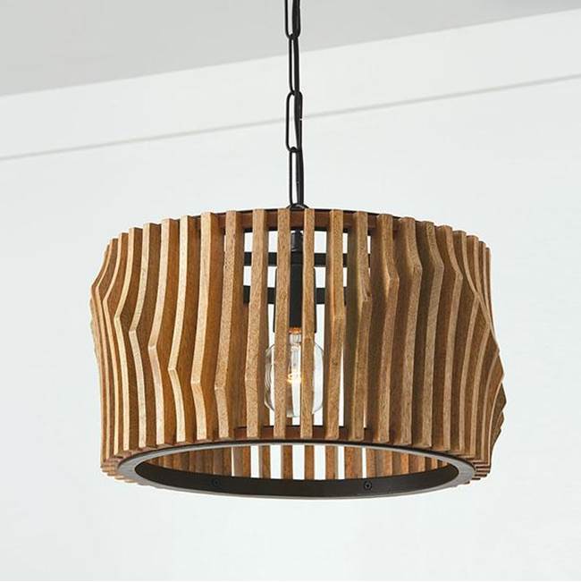 Capital Lighting 244632WK Light Wood,Matte Black 16''w X 10.75''h 3-light Dual Mount Pendant Or Semi-flush In Handcrafted Light-stained Wood And Matte Black Image 3