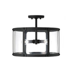 Capital Lighting 244931BI Black Iron 15'' W X 14'' H 3-light Semi-flush Or Pendant In Black Iron With Clear Glass Image 1