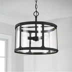Capital Lighting 244931BI Black Iron 15'' W X 14'' H 3-light Semi-flush Or Pendant In Black Iron With Clear Glass Image 2