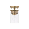 Capital Lighting 246811AD-532 Aged Brass 5'' W X 8'' H 1-light Mini Semi-flush Or Pendant In Aged Brass With Clear Glass Image 1