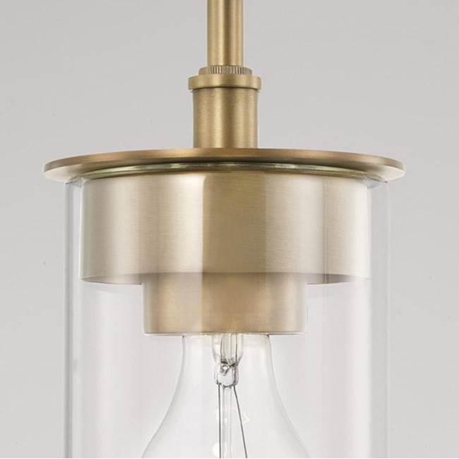 Capital Lighting Mason 5'' W X 8'' H 1-light Mini Semi-flush Or Pendant In Aged Brass With Clear Glass