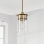 Capital Lighting 246811AD-532 Aged Brass 5'' W X 8'' H 1-light Mini Semi-flush Or Pendant In Aged Brass With Clear Glass Image 2