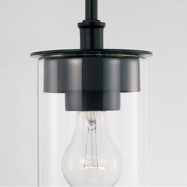 Capital Lighting Mason 5'' W X 8'' H 1-light Mini Semi-flush Or Pendant In Aged Brass With Clear Glass