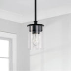 Capital Lighting 246811MB-532 Matte Black 5'' W X 8'' H 1-light Mini Semi-flush Or Pendant In Matte Black With Clear Glass Image 2