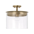 Capital Lighting 246812AD Aged Brass 13'' W X 14.5'' H 1-light Semi-flush Or Pendant In Aged Brass With Clear Glass Image 1