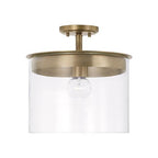 Capital Lighting 246812AD Aged Brass 13'' W X 14.5'' H 1-light Semi-flush Or Pendant In Aged Brass With Clear Glass Image 1
