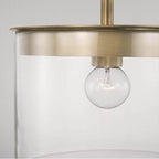 Capital Lighting Mason 13'' W X 14.5'' H 1-light Semi-flush Or Pendant In Aged Brass With Clear Glass