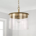 Capital Lighting 246812AD Aged Brass 13'' W X 14.5'' H 1-light Semi-flush Or Pendant In Aged Brass With Clear Glass Image 2