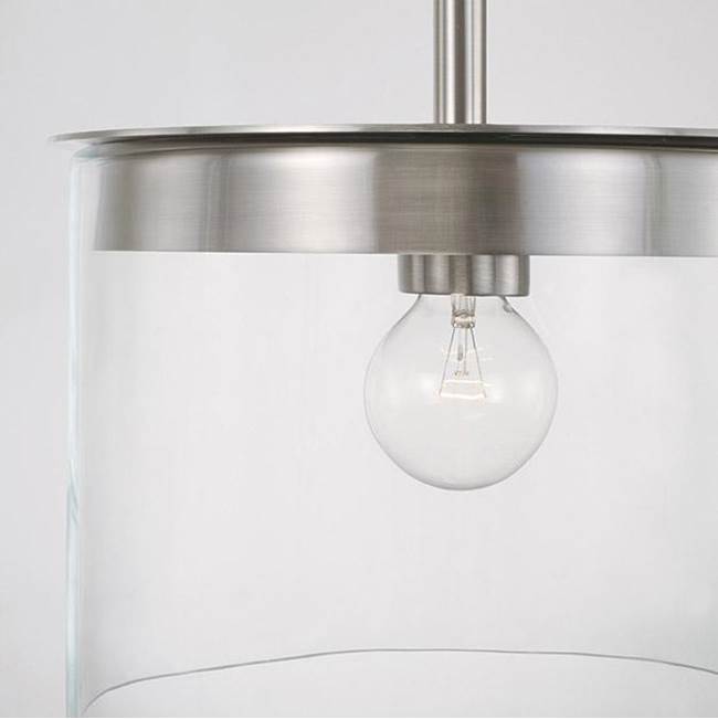 Capital Lighting Mason 13'' W X 14.5'' H 1-light Semi-flush Or Pendant In Aged Brass With Clear Glass