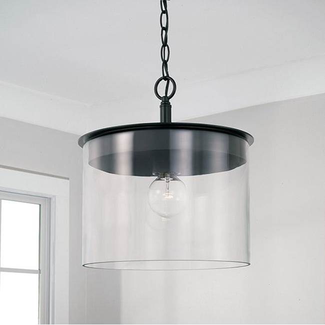 Capital Lighting 246812MB Matte Black 13'' W X 14.5'' H 1-light Semi-flush Or Pendant In Matte Black With Clear Glass Image 2