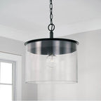Capital Lighting 246812MB Matte Black 13'' W X 14.5'' H 1-light Semi-flush Or Pendant In Matte Black With Clear Glass Image 2