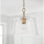 Capital Lighting 246911AD Aged Brass 14'' W X 14'' H 1-light Semi-flush Or Pendant In Aged Brass With Clear Seeded Glass Image 2