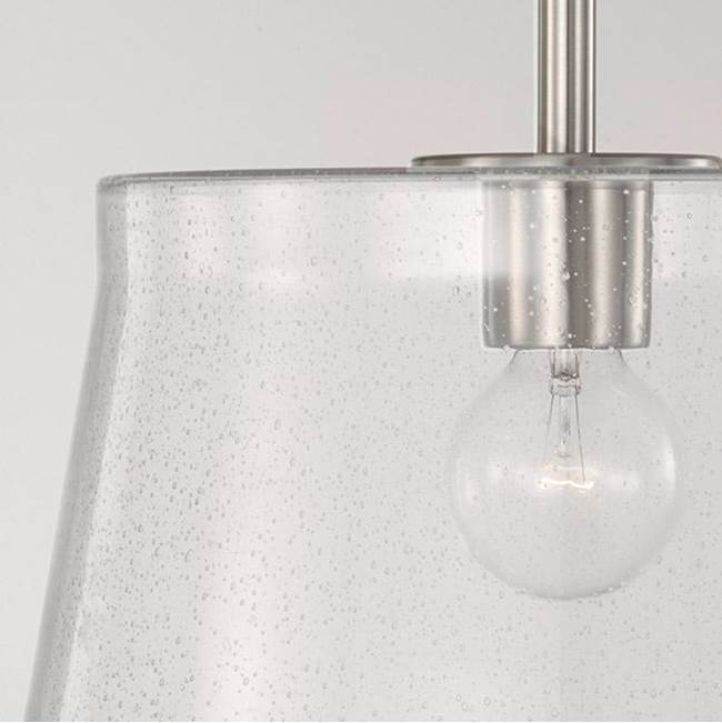 Capital Lighting Baker 14'' W X 14'' H 1-light Semi-flush Or Pendant In Aged Brass With Clear Seeded Glass