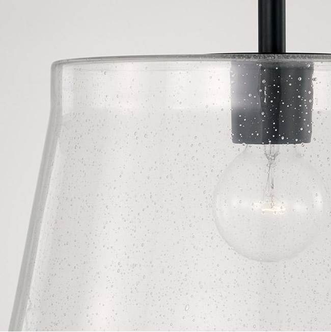 Capital Lighting Baker 14'' W X 14'' H 1-light Semi-flush Or Pendant In Aged Brass With Clear Seeded Glass