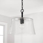 Capital Lighting 246911MB Matte Black 14'' W X 14'' H 1-light Semi-flush Or Pendant In Matte Black With Clear Seeded Glass Image 2