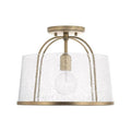 Capital Lighting 247011AD Aged Brass 13'' W X 11.5'' H 1-light Semi-flush Or Pendant In Aged Brass With Clear Seeded Glass Image 1