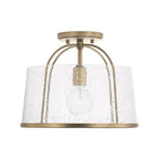 Capital Lighting 247011AD Aged Brass 13'' W X 11.5'' H 1-light Semi-flush Or Pendant In Aged Brass With Clear Seeded Glass Image 1